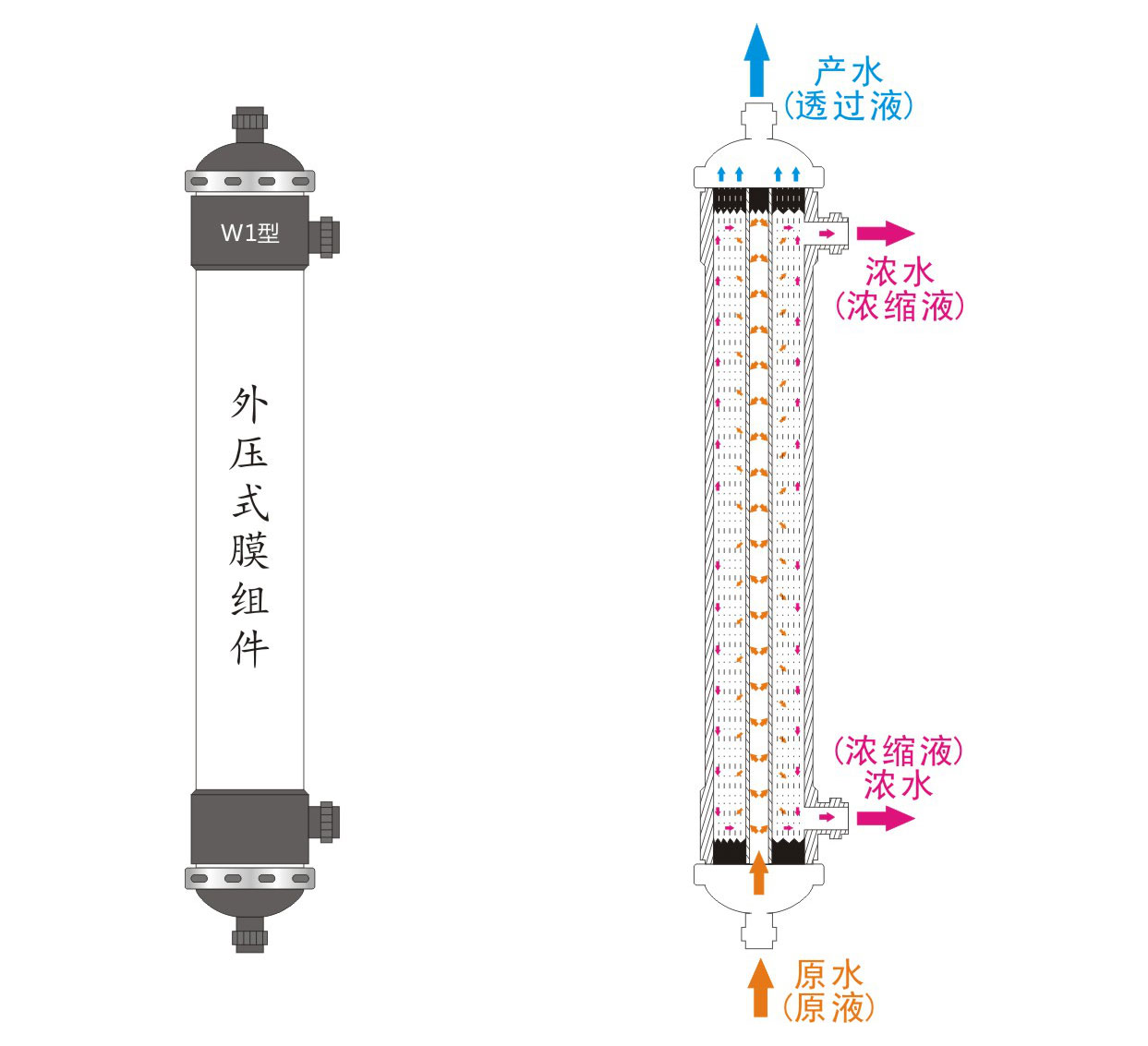 PVDF中空纖維超濾膜組件-4寸膜組件